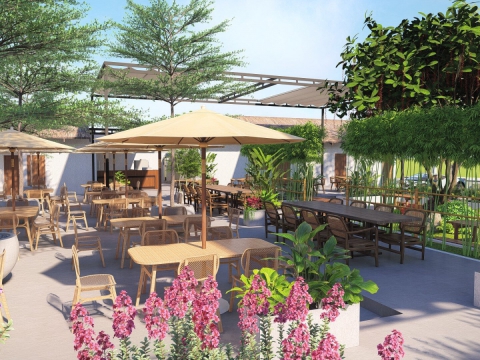 Mẫu hồ cá Koi cho quán Cafe